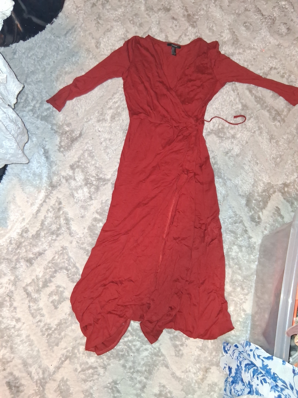 Wrap Maxi Dress in Deep Red - Women